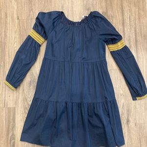 Navy blue with gold accent dress
